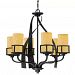 KY5006IB - Quoizel Lighting - Kyle Chandelier 6 Light Steel Imperial Bronze Finish with Butterscotch Marble Shade - Kyle