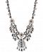 Marchesa Gold-Tone Crystal, Stone & Imitation Pearl Statement Necklace, 16" + 1" extender