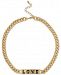 Rachel Rachel Roy Gold-Tone Pave Love Id Collar Necklace, 15" + 2" extender