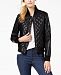 French Connection Diamond-Quilted Faux-Leather Bomber Jacket