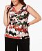 Nine West Plus Size Printed Cowl-Neck Shell