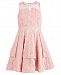 Sequin Hearts Big Girls Illusion-Neck Lace Dress