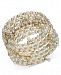 I. n. c. Gold-Tone Crystal & Imitation Pearl Coil Bracelet, Created for Macy's