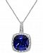 Giani Bernini Cubic Zirconia Halo 18" Pendant Necklace in Sterling Silver, Created for Macy's