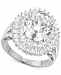 Cubic Zirconia Baguette Statement Ring in Sterling Silver