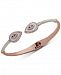 lonna & lilly Rose Gold-Tone Crystal & Imitation Mother-of-Pearl Evil-Eye Cuff Bracelet