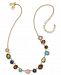 kate spade new york Gold-Tone Multi-Stone Statement Necklace, 17" + 3" extender