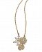 kate spade new york Gold-Tone Crystal Flower Pendant Necklace, 15" + 3" extender