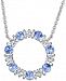 Tanzanite (2 ct. t. w. ) and White Sapphire (3/4 ct. t. w. ) 18" Pendant Necklace in Sterling Silver
