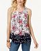 Charter Club Petite Floral-Print Pleated Top, Created for Macy's