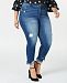 I. n. c. Plus Size Embellished Distressed Skinny Jeans, Created for Macy's