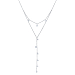 Unwritten Crystal Novelty Layered 22" Y-Necklace in Sterling Silver