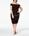 Adrianna Papell Plus Size Embellished Off-The-Shoulder Dress
