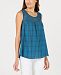 Style & Co Lace-Trim Printed Sleeveless Top, Created for Macy's