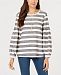 Style & Co Striped Puff-Sleeve Top, Created for Macy's