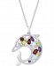 Multi-Gemstone Openwork Dolphin 18" Pendant Necklace (2-1/8 ct. t. w. ) in Sterling Silver