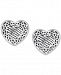 Decorative Heart Stud Earrings in Sterling Silver