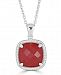 Red Agate Twist 18" Pendant Necklace in Sterling Silver