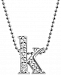 Alex Woo Diamond Initial "k" 16" Pendant Necklace (1/8 ct. t. w. ) in 14k White Gold
