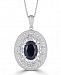 Onyx (14 x 10mm) & Diamond Accent Filigree 18" Pendant Necklace in Sterling Silver