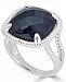 Onyx (16mm) Twist Frame Statement Ring in Sterling Silver