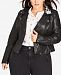 City Chic Trendy Plus Size Embroidered Faux-Leather Biker Jacket