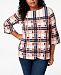 Charter Club Plus Size Printed Bell-Sleeve Top, Created for Macy's