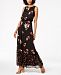 Adrianna Papell Mixed Floral-Print Blouson Maxi Dress
