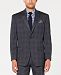 Sean John Men's Classic-Fit Stretch Gray/Blue Plaid Suit Jacket