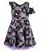 Beautees Big Girls 2-Pc. Floral-Print Plaid Skater Dress & Bow Set