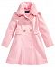 S. Rothschild Toddler Girls Double-Breasted Coat with Faux-Fur Collar