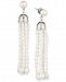 Carolee Silver-Tone Crystal & Freshwater Pearl (3-6mm) Tassel Drop Earrings