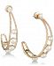 Carolee Gold-Tone Crystal & Freshwater Pearl (4-5mm) Open Hoop Earrings