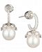 Carolee Silver-Tone Crystal & Freshwater Pearl (10mm) Drop Earrings