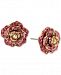 Betsey Johnson Gold-Tone Pave Rose Stud Earrings