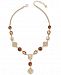 Charter Club Gold-Tone Multi-Stone & Crystal Lariat Necklace, 17" + 2" extender, Created for Macy's
