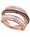 Cubic Zirconia Multi-Row Crossover Statement Ring in 14k Rose Gold-Plated Sterling Silver