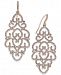I. n. c. Rose Gold-Tone Pave Openwork Drop Earrings, Created for Macy's