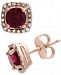 Effy Rhodolite (1-1/5 ct. t. w. ) & Diamond (1/8 ct. t. w. ) Stud Earrings in 14k Rose Gold