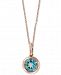 Effy Blue Topaz Bezel 18" Pendant Necklace (3/4 ct. t. w. ) in 14k Rose Gold