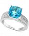 Effy Blue Topaz (4-3/8 ct. t. w. ) & Diamond (1/8 ct. t. w. ) Ring in 14k White Gold