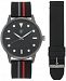 I. n. c. Men's Black Silicone Strap Watch 45mm Gift Set, Created for Macy's