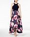 Xscape Solid & Floral High-Low Gown