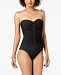 Profile by Gottex Bandeau Lace-Up Shirred Tummy-Control One-Piece Swimsuit Women's Swimsuit