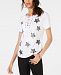 I. n. c. Sequin-Star Cotton Lace-Up T-Shirt, Created for Macy's