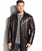 Cole Haan Smooth Leather Car Coat
