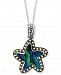 Effy Paua Shell Starfish 18" Pendant Necklace in Sterling Silver & 18k Gold