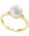 Effy Cultured Freshwater Pearl (8mm) & Diamond Accent Ring in 14k Gold
