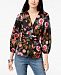 I. n. c. Petite Floral-Print Wrap Top, Created for Macy's