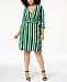 I. n. c. Plus Size Striped Faux-Wrap Dress, Created for Macy's